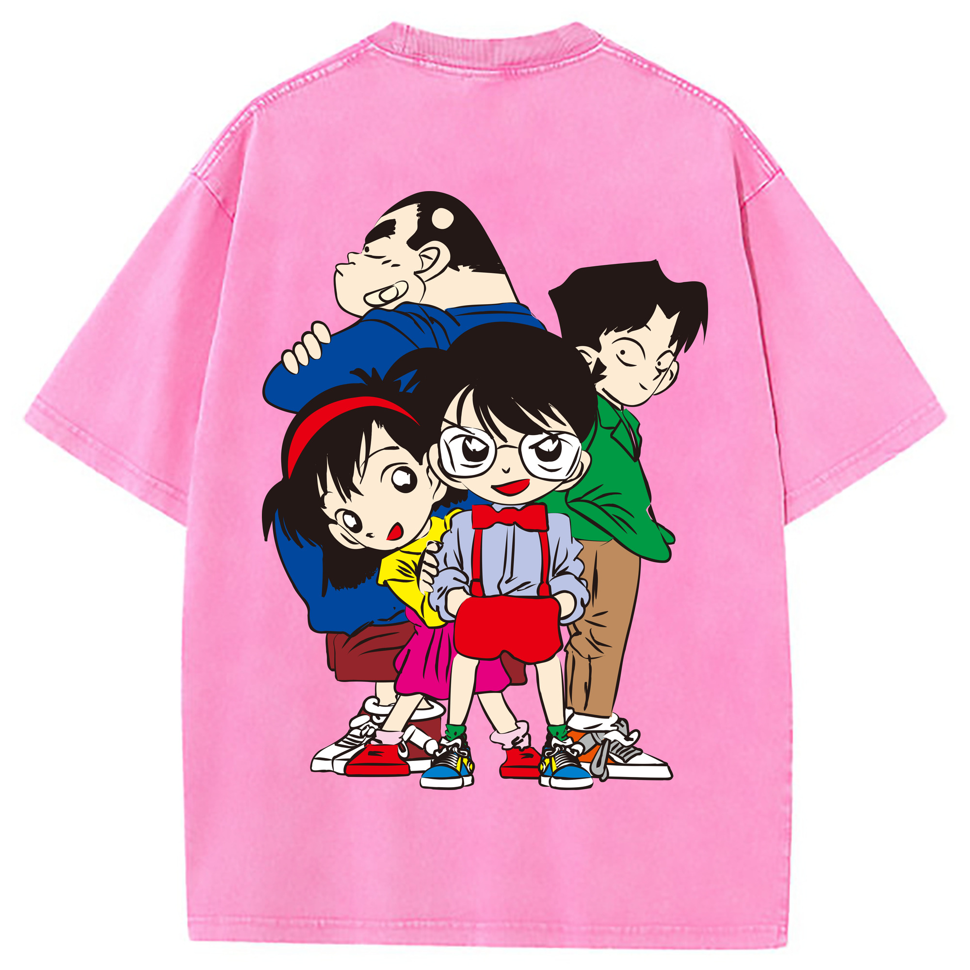 （画像用） 名探偵コナン Detective Conan 綿100% ヴィンテージ風 半袖Tシャツ（背面プリント）